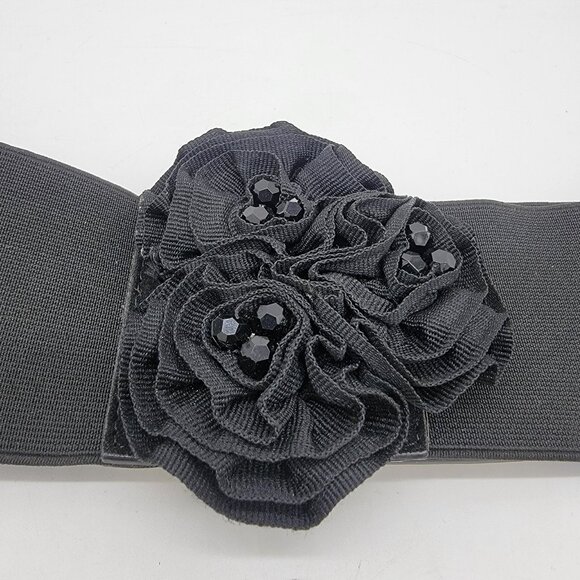 Elastic‎ Waist Belt Button Wide Corset Band Fashion Accessory 3D Flower NEW - Picture 2 of 6